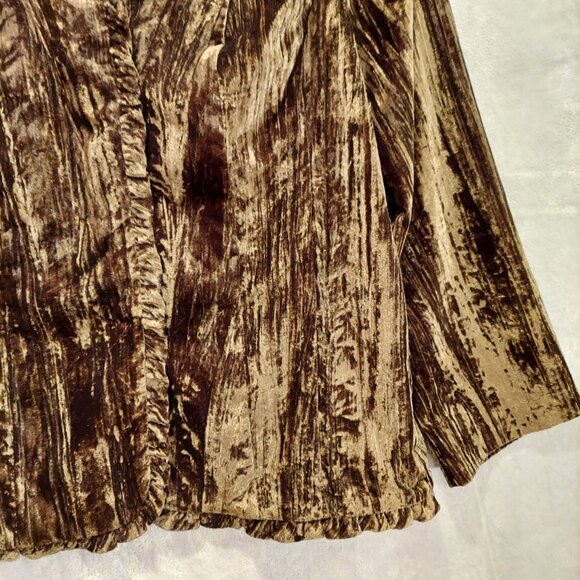 Victor Costa Occasion Velvet Jacket Womens M Brown Snaps Ruffle formal party - Picture 13 of 15
